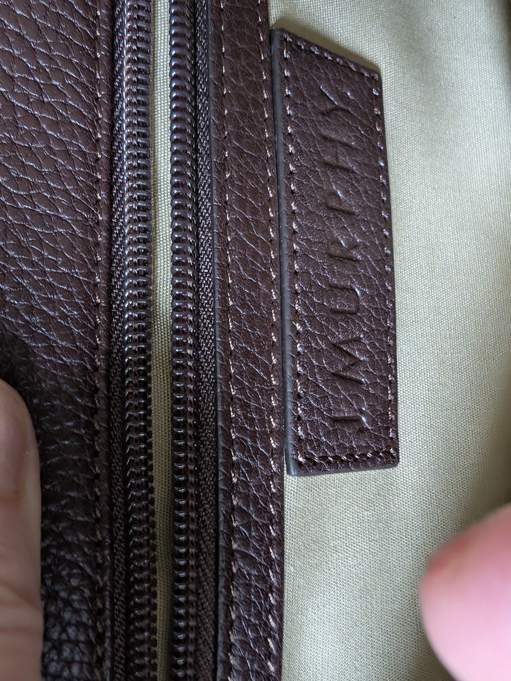 Johnston & Murphy Dark Brown Leather Messenger Bag, J Murphy - Picture 11 of 11